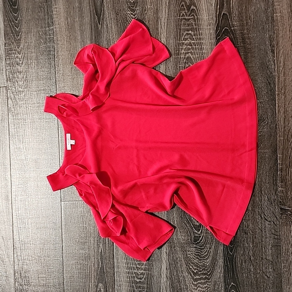 ⛅️ Maette ruffle trim Cold shoulder Top ⛅️